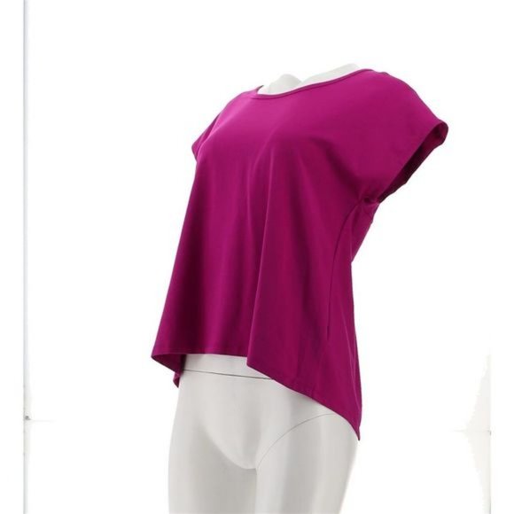 NWT‎ ATTITUDES BY RENEE WASHED COTTON JERSEY TOP TWIST BACK PASSION FRUIT XXS - Picture 3 of 12